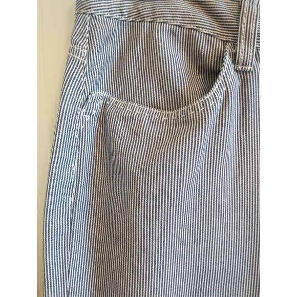 L.L. Bean Pants Women's Blue White Pinstripe Straight Wider Leg High Rise - 16 - Picture 3 of 8